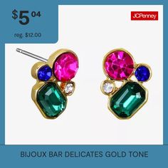 Included: 1 Pair of EarringsEarring Back: PostShape: RoundMetal Color: Gold ToneEarring Length: 11mmEarring Width: 11mmCare: Wipe CleanStone Type: 8 GlassEarrings Type: Post EarringsEarrings Style: Stud EarringsMetal: ZincOwned & Founded: Women Owned/FoundedCountry of Origin: Imported Round Stud Earrings, Earrings Stud, Earrings Color, Gold Tones, Stud Earrings, Bar, Yellow, Glass, Gold