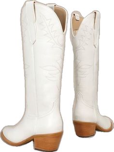 White Leather Knee-high Boots With Wide Calf, White Leather Wide Calf Knee-high Boots, Spring Knee-high Boots With Reinforced Heel, Wide Calf Knee-high Boots With Reinforced Heel For Spring, White Wide Calf Snip Toe Knee-high Boots, Fitted White Mid-calf Heeled Boots, Wide Calf Western Knee-high Boots, White Snip Toe Knee-high Boots For Spring, Wide Calf Snip Toe Knee-high Boots For Spring