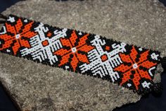 Handmade Orange Beaded Bracelets For Crafting, Sierra Madre Occidental, Beaded Bracelet, Embroidered Friendship Bracelet, Deer, Beaded Bracelets, Ships, Bracelet