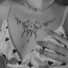 Under Collar Bone Tattoos, Animal Design Tattoo, Small Chest Tattoos, Fantasy Tattoos, Eyeliner Tattoo, Collar Bone Tattoo, Makeup Tattoos