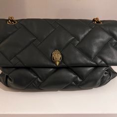 Authentic. Kurt Geiger London Soft Quilted Leather Shoulder Bag. Xxl. Black Textured Leather Shoulder Bag For Everyday Luxury, Everyday Luxury Black Textured Leather Shoulder Bag, Black Leather Luxe Bag, Black Luxe Leather Bag, Kurt Geiger, Quilted Leather, Leather Purse, Leather Purses, Leather Shoulder Bag