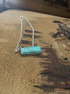 Marbled turquoise bar necklace Turquoise Rectangular Adjustable Necklace, Adjustable Rectangular Turquoise Necklace, Turquoise Bar Necklace, Country Clothes, Silversmithing Jewelry, Turquoise Bar, Country Jewelry, Western Jewelry, Country Outfits