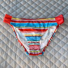 New Boutique Style Bikini Bottoms Size Medium Multi Colored With Runched Sides Please Ask Any Questions Thank You For Stopping By My Closet! Bundle And Save For A Great Price! Red Spring Bottoms For Beach Party, Red Bottoms For Spring Beach Party, Spring Red Bottoms For Beach Party, Red Stretch Tankini For Spring, Red Casual Tankini For Swimming, Casual Red Tankini For Swimming, Spring Pool Red Bottoms, Casual Red Tankini For Pool, Vibrant Red Beach Bottoms