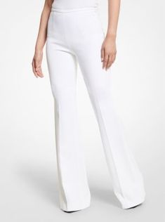 These Brooke pants are a streamlined wardrobe staple. Made in Italy from double crepe sablé without pockets for a clean finish, this flared style is designed for work, play and everything in between. Slim Leg Pants, Michael Kors Collection, Flare Trousers, Flared Pants, Denim Flares, Ankle Pants, Denim Pant, Slim Legs, Flare Pants