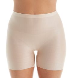 Invisible shaping at its best - these shorty-style shaping panties deliver smoothing, everyday coverage to several problem areas so that you can look your best. The silky, lightweight knit clings to you and stays in place. Non-roll waistband sits at the natural waist and is bonded for an edgeless, no-line look. Smooths with a touch of light control to your tummy, waist, rear, and thighs. Laser-cut openings on legs ensure no VPL wear. Center back seam keeps fit close and consistent. High rise. Fu Beige Shapewear With Built-in Bra, Short Length, Compressive Short Beige Shapewear, Compressive Beige Short Shapewear, Beige Stretch Shapewear Short Length, Beige Short Length Stretch Shapewear, Elegant Stretch Beige Shorts, Compressive Shapewear With Smoothing, Short Length, Compressive Smoothing Shapewear Shorts, Compressive Smoothing Shapewear In Short