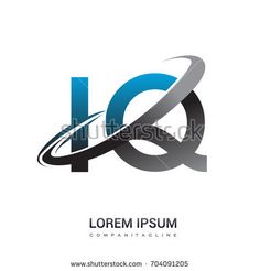 abstract letter logo design with blue and gray color