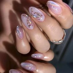 49695344165163 Nail Design Gold, June Nails, Birthday Nail Designs, Silver Nail, Purple Nail, Her Nails, Nail Forms, Butterfly Nail, Birthday Nails