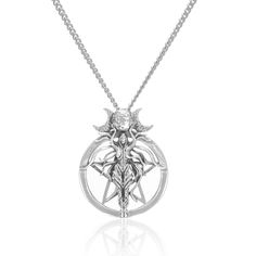 Sterling Silver Lilith Pentagram Necklace, Lilith Goddess Wiccan Pendant, Triple Moon Goddess Gothic Pagan Symbol Amulet Charm Jewelry Products Details: Materials we used: 316L Stainless Steel, 18k Gold-Plating, 925 Sterling Silver, Bronze, Metal, Gemstones Additional Information: * Please check your shipping address before finalizing your order. * All jewelry come beautifully packaged, your item is ready to be gifted. Shipping & Delivery: * Orders are carefully prepared within 1-2 business days Mystical White Gold Jewelry Gift, Mystical Silver Round Jewelry, Gothic Sterling Silver Jewelry, Mystical Engraved Silver Jewelry, Mystical Round Silver Jewelry, Fantasy Silver Jewelry With Round Pendant, Silver Fantasy Jewelry With Round Pendant, Gothic Sterling Silver Jewelry With Polished Finish, Gothic Sterling Silver Jewelry With Adjustable Chain