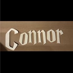 the word connor written in cut out letters