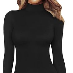 Brand New, Still Has Tag. Black Long Sleeve Mock Turtleneck Bodysuit From Mangopop. Large Great Stretchy Fabric: Bodysuits For Women Sleeveless Is Made Of 95% Rayon,5% Spandex.Super Soft And Lightweight, Breathable And Stretchy, Skin-Friendly And Comfortable To Wear In Daily Life As Casual Clothes. With Snap Closure: There Are 2 Small Snap Closure On The Bottom For Closure Of The Bodysuit For Women.They Provide Security And Freedom Of Movement.Let You Elegantly Enter And Exit Various Occasions. Casual Long Sleeve Bodysuit With Thumbholes, Stretch Turtleneck Bodysuit With Thumbholes, Black Long Sleeve Solid Color Bodysuit, Black Long Sleeve Turtleneck With Thumbholes, Black Long Sleeve Bodysuit With Zipper Closure, Turtleneck Bodysuit, Mock Turtleneck, Casual Clothes, Stretchy Fabric