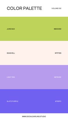 the color palette is shown in different shades