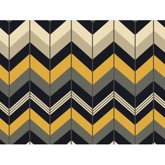 a black and yellow chevroned wallpaper pattern