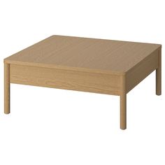 a square wooden table with no legs on white background for use as a coffee table or end table