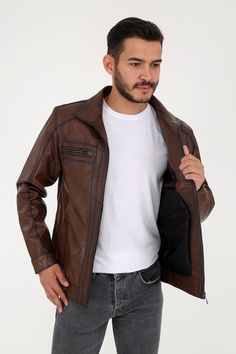 CAMEL Genuine Leather Jacket , Our products are 100% genuine leather; It is produced in master hands with quality materials and delicate hand workmanship. Brown Leather Biker Jacket For Business, Masculine Brown Leather Jacket For Work, Masculine Brown Outerwear For Business, Masculine Brown Business Outerwear, Brown Leather Business Outerwear, Business Brown Leather Outerwear, Leather Jacket For Men, Lamb Leather Jacket, Jacket For Men