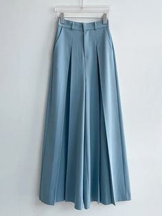 High Waisted Wide Leg Pleated Solid Color Casual Pants Bottoms Trousers Wide Leg Trousers Casual, Prom Fits, Spring Trends Outfits, Palazzo Trousers, Trousers Casual, Cotton Long Dress, Chic Sweaters, Large Dress, Pleated Pants