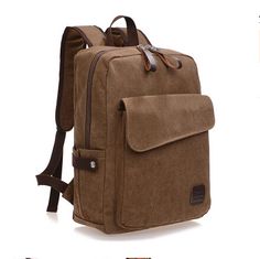 Brown School Backpack Canvas Bag, Brown Canvas Backpack For School, Brown Canvas School Backpack, Casual Brown Canvas Backpack, Brown Canvas Standard Backpack, Canvas Backpack Men, Lowes Coupon, Rucksack Backpack, Discount Promotion