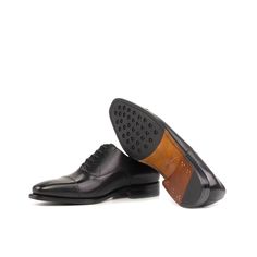 Characterized by its closed lacing style, the oxford is an elegant, classic, timeless style suitable for any occasion. The oxford is a staple shoe in any man’s wardrobe and can be dressed up or down. The Details: Materials: black box calf Sole: cognac goodyear dots leather rubber sole Last: Monti - Classic elegance with slightly square toe What is Fast Lane? Fast lane is our new experimental 7 day made to order collection, an ambitious never been heard of before collection of styles produced in Wingtip Oxford With Leather Sole For Formal Occasions, Formal Wingtip Oxford With Leather Sole, Business Wingtip Oxfords With Goodyear Welt, Elegant Business Oxford Shoes With Rubber Sole, Semi-formal Cap Toe Oxfords With Branded Insole, Elegant Oxfords With Rubber Sole, Elegant Oxfords With Leather Sole, Timeless Formal Lace-up Shoes With Leather Lining, Business Wingtip Oxford Shoes With Goodyear Welt