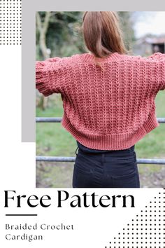 Free crochet cardigan pattern Bulky Crochet Cardigan, Crochet Contemporary, Beginner Crochet Sweater, Crochet A Cardigan, Crochet Wardrobe, Cardigan Sweater Pattern, Crochet Patterns Ideas, Crochet Sweater Vest, Balloon Sleeve Cardigan