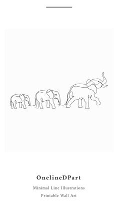 an elephant line drawing with the words online part