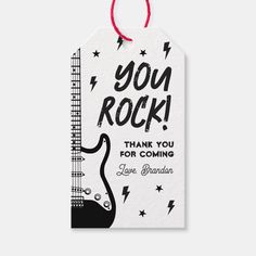 a gift tag with the words you rock on it