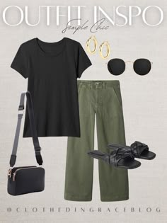 Olive Green Pants Outfit Women, Green Pants Outfit Women, Green Sandals Outfit, Olive Green Pants Outfit, Outfit Women Casual, Green Pants Outfit, Look Boho Chic, Olive Pants, Teaching Outfits