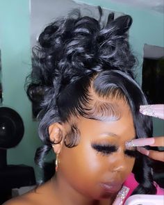 Hair Frontal, Double Ponytail, Weave Ponytail, Classy Hairstyles, Cute Ponytails, Birthday Hairstyles, Faux Locs Hairstyles, Braided Bun Hairstyles