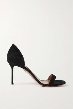 Shop AQUAZZURA Uptown 85 suede sandals, Explore the latest AQUAZZURA women's collection today on NET A PORTER Pinterest Wardrobe, Aquazzura Heels, Aquazzura Shoes, Walk This Way, Suede Sandals, Underworld, Mid Heel, A Dress, Stiletto Heel