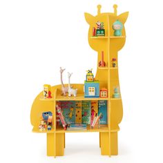 Create an adorable reading corner for young readers with this giraffe kids bookshelf!!! It not only serves as a bookcase for kids to store their favorite books, but also functions well as a display stand for toddlers to show their treasures. It can be widely used in the kid’s room, play room, nursery, or kindergarten. The wooden bookcase has 4 tiers open shelves to satisfy kid’s daily storage needs. In addition, 51 inches child-friendly height enables your child to reach for their books and toys Montessori Toy Shelf, Open Storage Shelves, Toy Storage Organizer, Kids Bookshelf, Toy Shelves, Toy Storage Organization, Kids Bookcase, Bookshelves Kids, Wooden Bookcase