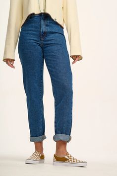 Dana Mom Jeans: ORGANIC DENIM - Mid Wash Blue – Lucy & Yak Lucy Yak, Lucy And Yak, Dungarees Shorts, Mom Denim, Mom Jean, Tee Dress, Hat Hairstyles, Skirt Top, Playsuit Jumpsuit