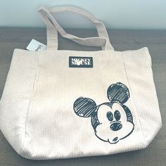 Disney’s Mickey Mouse Tote Bag Brand New With Tags Cute Mickey Mouse Bags For Travel, Cute Mickey Mouse Bags For Disney Trips, Disney Mickey Mouse Bags For Disney Trips, Disney Tote Bag For Everyday Use, Cute Minnie Mouse Bags For Everyday Use, Trendy Minnie Mouse Bags For Daily Use, Trendy Rectangular Bags For Disney Trips, Casual Rectangular Bag For Disney Trips, Casual White Minnie Mouse Bag