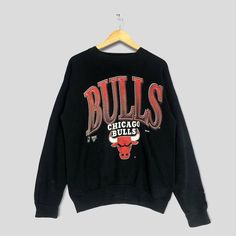 Vintage Chicago Bulls NBA Sweatshirt Easy 30 day return policy Varsity Basketball Tops With Team Logo, Sportswear Top With Team Logo For Streetwear, Throwback Long Sleeve Tops With Team Logo, Sportswear Tops With Team Logo For Basketball, Throwback Sports Season Tops With Relaxed Fit, Sports Season Fan Merchandise Sweatshirt, Casual Sweatshirt With Logo Print For Fans, Sportswear Sweatshirt For Fans During Sports Season, Basketball Letter Print Sportswear Tops