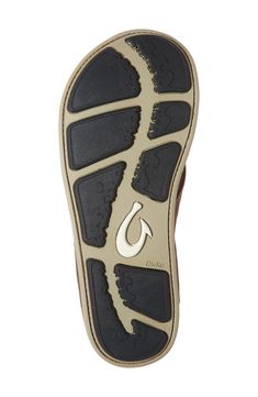 A logo-stitched footbed with an anatomical contour defines a smart flip-flop shaped from weathered leather. Leather upper/textile lining/EVA sole. By OluKai; imported. Men's Shoes. Leather Flip Flops With Arch Support For Beach, Outdoor Leather Flip Flops With Rubber Sole, Outdoor Leather Flip Flops With Textured Footbed, Leather Flip Flops With Rubber Sole For Outdoor, Comfortable Leather Flip Flops With Ortholite Insole, Leather Flip Flops With Cushioned Footbed For Outdoor, Leather Open Toe Flip Flops For Surfing, Leather Slides With Ortholite Insole For Outdoor, Casual Leather Flip Flops With Single Toe Strap