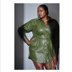 Nwt! Let Me Dress You. New! Gorgeous. Pockets. See All Pictures Winter 2022 Fashion, Faux Leather Shirt, Leather Shirt Dress, Eloquii Dress, Outfit Ideas Cute, Trench Dress, Muslim Women Fashion, Pieces Of Clothing, Plus Size Designers