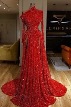 Red Sparkly Prom Dresses, Sparkly Prom Dresses Long, حفل توديع العزوبية, Sparkly Prom Dresses, Formal Party Dress, Gala Dresses, Prom Dresses Long With Sleeves, Glam Dresses, Ball Gown Dresses