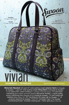 an advertisement for a handbag and travel bag with the name vivan on it