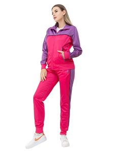 This women's 2-piece tracksuit features a full track jacket and jogger track pants. Stay stylish and comfortable with this versatile tracksuit, perfect for workouts or casual wear. Made of a premium quality tracksuit materials, this tracksuit provides a flattering fit and long-lasting wear. Upgrade your wardrobe with this jumpsuit 2-piece matching set. About this item1. Full Zip up Track jacket with 2 zippered side pockets, and a stand collar tracksuit2. Trimmed Jogger Track pants with 2 zippere 2 Piece Jumpsuit, Stylish Jumpsuit, Elastic Waistband Pants, Joggers Track Pants, Stylish Jackets, Tapered Pants, Tracksuit Women, Matching Top, Shirt And Pants