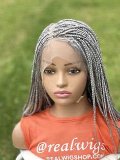 Gray Wig, Braid Wigs, Grey Wig, Braided Wigs, Braided Wig, Beautiful Wigs, Big Head, 4c Hairstyles, Braids Wig