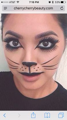 Raccoon Face Makeup, Homemade Cat Costume For Women, Raccoon Makeup Halloween, Halloween Cat Face Paint, Scary Cat Makeup, Black Cat Makeup Halloween, Cat Makeup Halloween Pretty, Homemade Cat Costume