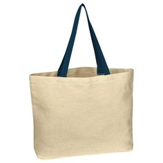 Made Of 8 Oz. Cotton Canvas, 20" Handles. Spot Clean/Air Dry. Custom Natural Cotton Canvas Tote Bag in Navy | Totes | Grocery Totes Wedding Tote Bag, Promotional Bags, Grocery Tote Bag, Wedding Tote, Green Tote, Red Tote, Grocery Tote, Zipper Tote Bag, Zippered Tote