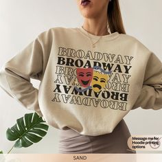 Get yourself this comfy crewneck sweatshirt. The perfect Theatre Sweatshirt to give a Theatre Teacher, Musical Lover, Theatre Lover, or someone who is a Broadway Lover. Gift this Broadway Sweatshirt to someone important in your life. 📣MATERIAL GILDAN 18000 Medium-heavy fabric (8.0 oz/yd² (271.25 g/m Loose fit Runs true to size 50% cotton, 50% polyester Sewn-in label Without side seams Ribbed knit collar with seam 📣DESIGN/PRINTING We use DTG (Direct To Garment) Printing which ensures the highes Theatre Teacher, Broadway Gifts, Comfy Crewneck, Theatre Gifts, Broadway Musical, Theatre Kid, Musical Theatre, Kids Sweatshirt, San Jose