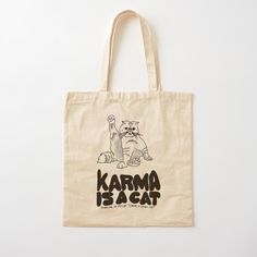 100% cotton reusable shopping carry bag with digital print on one side. Karma is a cat. Tote Bag Design Ideas, Bag Design Ideas, Karma Is A Cat, Bags Ideas, Best Tote Bags, Girls Tote, Cute Tote Bags, Bag Design, Cotton Tote Bag