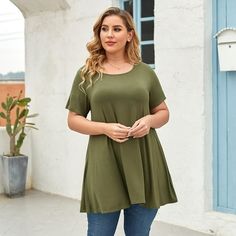 Description: Plus Size Tops For Women - Classic round neck, women short sleeve tops, loose tunic style, stretchy fabric is great for oversized ladies, never feel tired again, relax with these plus-size tunics for women to wear with leggings. Great plus-size boho shirts for women. Premium Women's Short SleeveTops and Shirts - LARACE plus size tunic tops for women are made from high-quality fabric, super soft and gentle to touch, elastic, light, and breathable, perfect women's floral tee for hot weather in summer. Easy to wash and quick to dry, no shrinking, pilling, or fading. Also comfortable as maternity tops. Condition: 100% Brand New and High Quality Style: Women Casual Tops T-Shirt, Woman Short Sleeve Top Clothes, Plus Size Tunic Blouse, Tee Pattern Type: Solid Color, Floral Print, Leo Loose Tunic, Short Sleeve Tunic Tops, Peplum Tops, Shirt Tunic Top, Short Sleeve Shirt Women, Top Shirt Women, Boho Shirts, Short Sleeve Tunic, Casual Summer Shirts