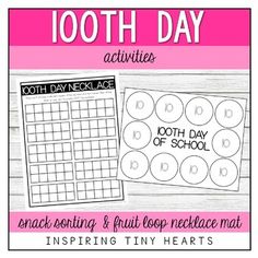 a pink and white poster with the words tooth day activities