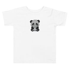 Let your toddler do their thing while feeling super comfy and looking extra stylish in this short-sleeve jersey t-shirt from 100% cotton with a unique print. The tee is soft, durable, and bound to become the staple of your toddler's wardrobe.  * 100% combed and ring-spun cotton * Fabric weight: 4.2 oz/yd² (142 g/m²) * Relaxed fit for extra comfort * Side-seamed construction * Pre-shrunk fabric * Blank product sourced from the US or Honduras This product is made especially for you as soon as you place an order, which is why it takes us a bit longer to deliver it to you. Making products on demand instead of in bulk helps reduce overproduction, so thank you for making thoughtful purchasing decisions! White Short Sleeve T-shirt With Bear Print, White Short Sleeve Top With Bear Print, Cute Short Sleeve T-shirt With Bear Print, Panda Tshirt, Kids Tops, Jersey T Shirt, Honduras, Unique Print, Fabric Weights