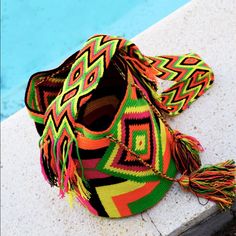 100% Authentic Wayuu Bag Handcrafted By Indigenous Tribe In Colombia. Each Bag Is Unique Art Work That Follows Hundred Years Of Traditions And Believes Of The Tribe. Bag Are Approximately 9 To 13 Inches In Diameter And Depth The Strap Measure Between 32 And 40 Inches. One Of A Kind New Without Tags. Yellow Bucket Crochet Bag For Travel, Yellow Crochet Bucket Bag For Travel, Yellow Crochet Shoulder Bag For Travel, Handwoven Yellow Rectangular Bucket Bag, Yellow Handwoven Rectangular Bucket Bag, Rectangular Yellow Handwoven Bucket Bag, Yellow Handmade Bucket Bag For Daily Use, Yellow Handwoven Bucket Bag For Daily Use, Yellow Handwoven Bucket Bag For Everyday Use