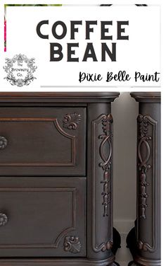 two coffee bean painted furniture with text overlay that reads, coffee bean dixie bell paint