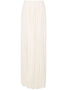 cream white fully pleated two side inset pockets long length unlined concealed rear zip fastening Versace Women Clothing, Saint Laurent Store, Pleated Maxi Skirt, Versace Outfit, Valentino Women, Pleated Maxi, Beachwear For Women, Womens Loungewear, Knitwear Women