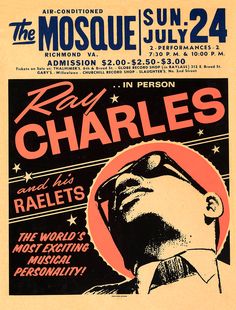 an old concert poster for ray charles