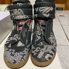 Gently Loved, No Scratches Sole Is Practically Brand New!! Comes With Original Box And Dust Bags!! Designer High-top Sneakers With Removable Insole, Shoe Rotation, Maison Martin Margiela Shoes, Graphic Design Images, Margiela Shoes, Future Clothes, Chunky Shoes, Mens Fashion Streetwear, Swag Shoes