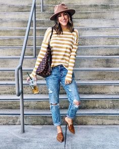 @thesisterstudiog// #mules #denim #sweater #fallfashion #fall #falloutfits #fallstyle Cognac Mules Outfit, Madewell Mules Outfit, Casual Slip-on Mules For Fall, Fall Ripped Mid-rise Cropped Jeans, Fall Mid-rise Jeans With Frayed Hem, Fall Baby Clothes, Simple Fall Outfits, Winter Outfits For Work, Shoes With Jeans